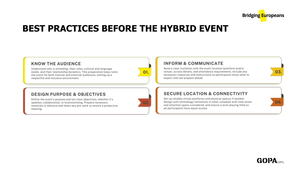 best practices before the hybrid event