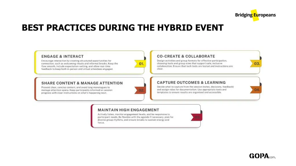 best practices during the hybrid event