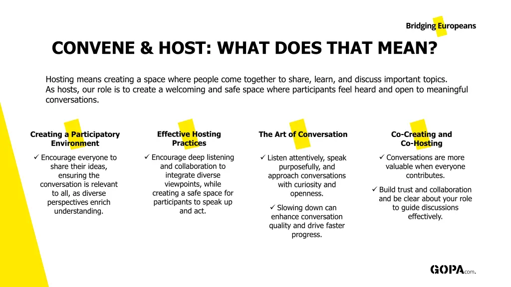 convene host what does that mean