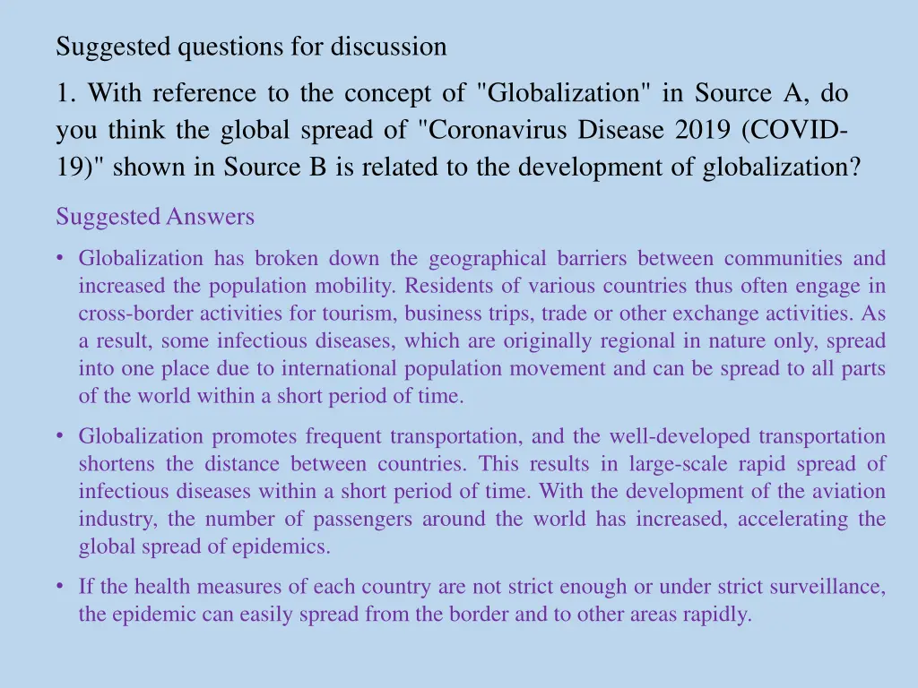 suggested questions for discussion
