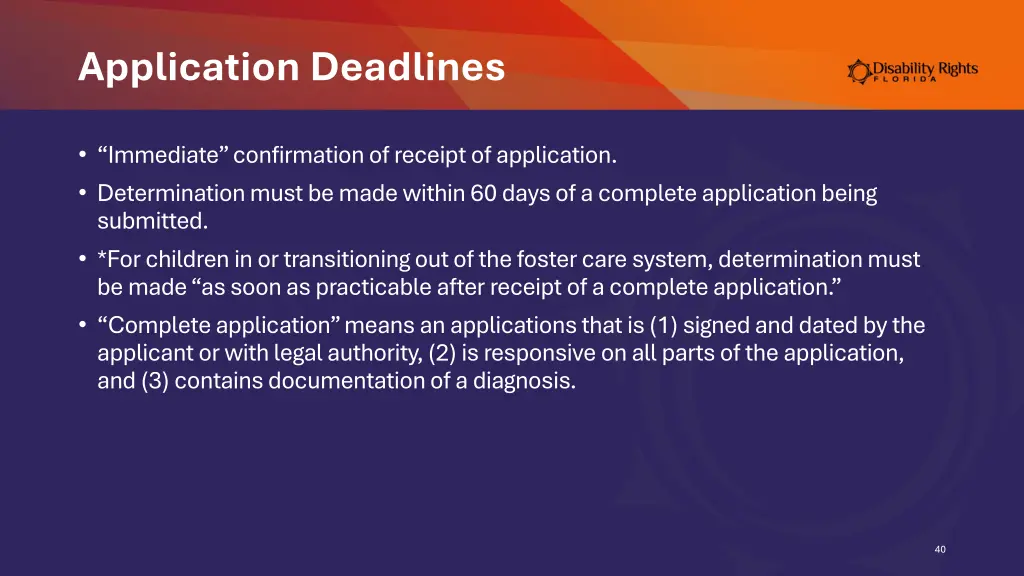 application deadlines