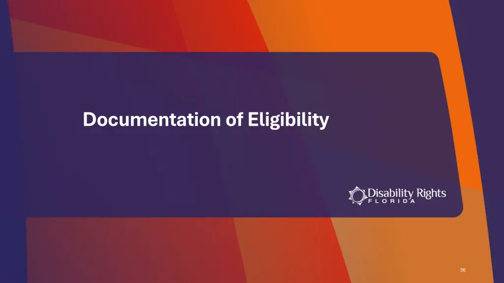 documentation of eligibility