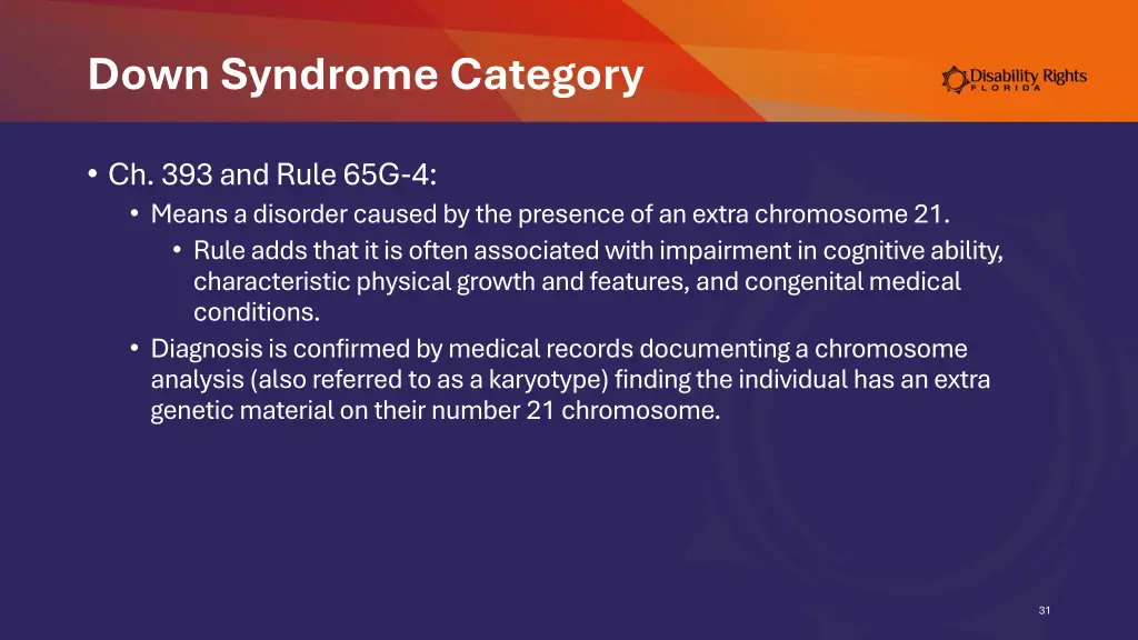 down syndrome category