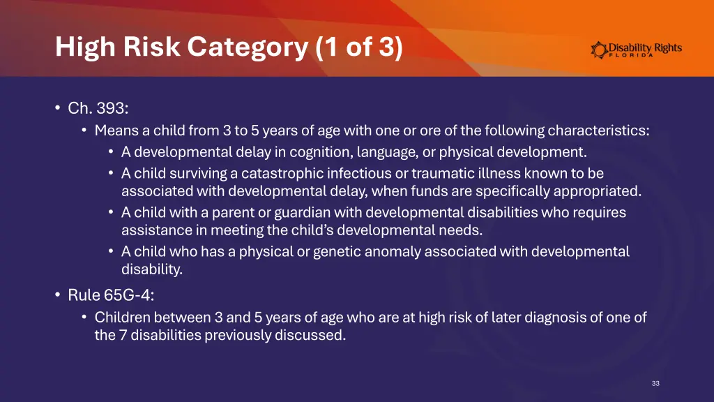 high risk category 1 of 3