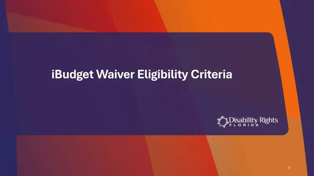ibudget waiver eligibility criteria