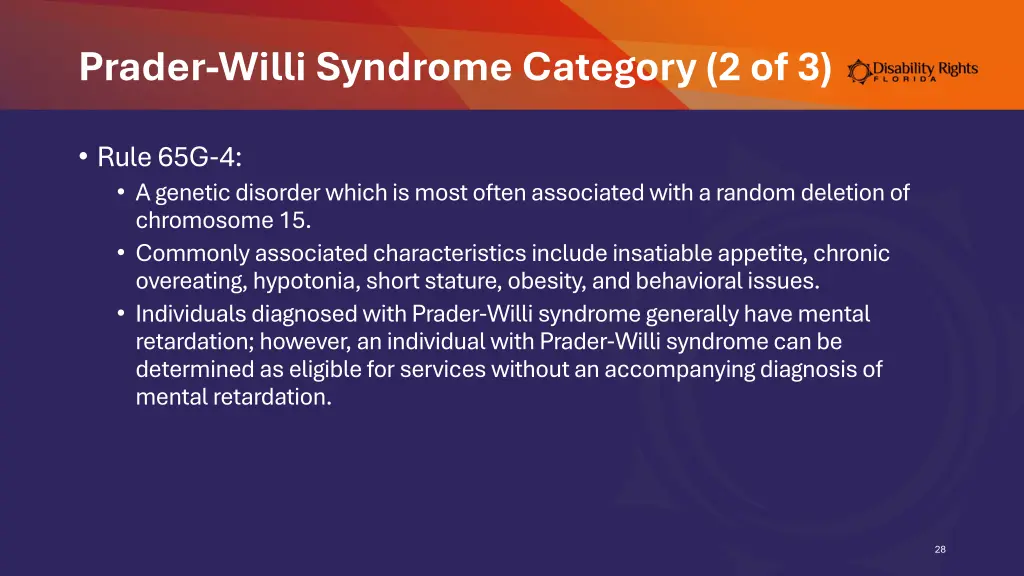 prader willi syndrome category 2 of 3