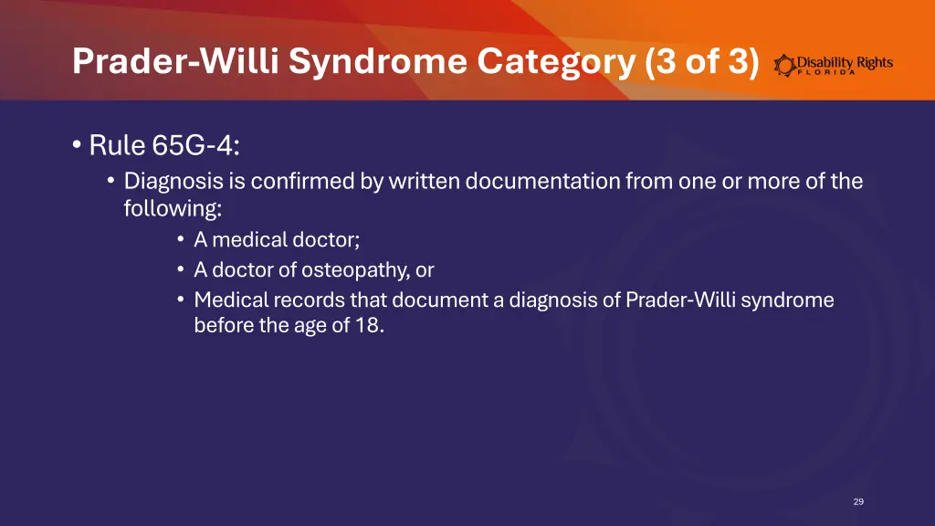 prader willi syndrome category 3 of 3