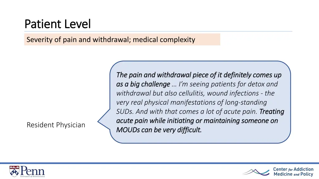 patient level patient level