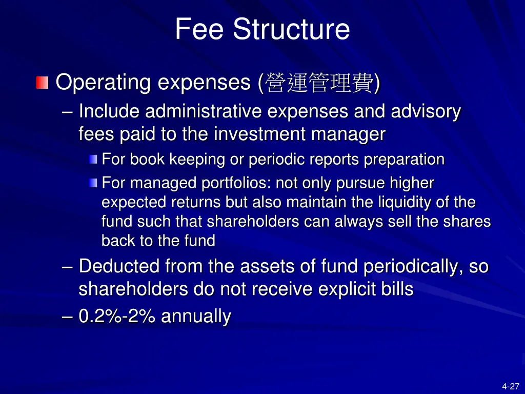 fee structure