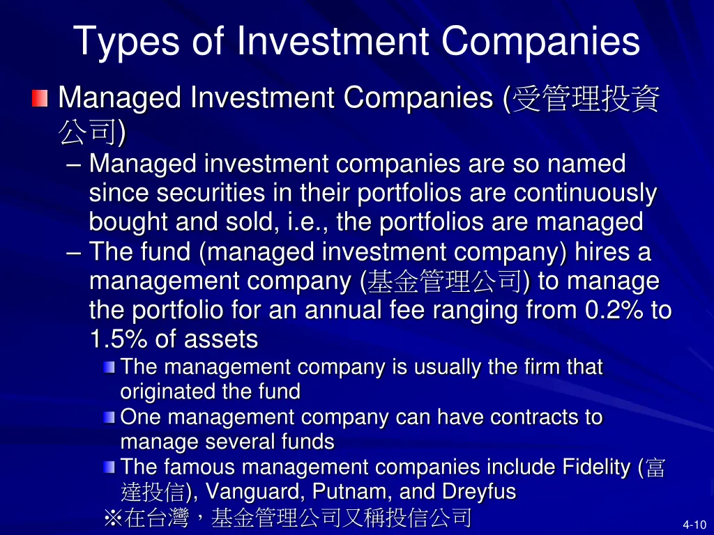 types of investment companies 1