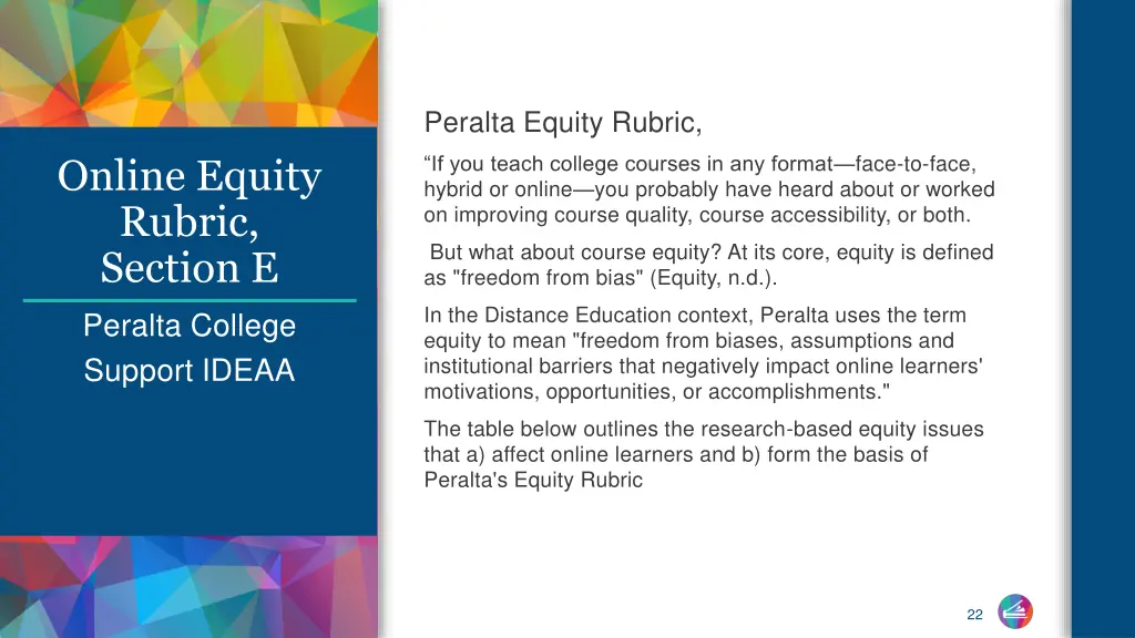 peralta equity rubric 1