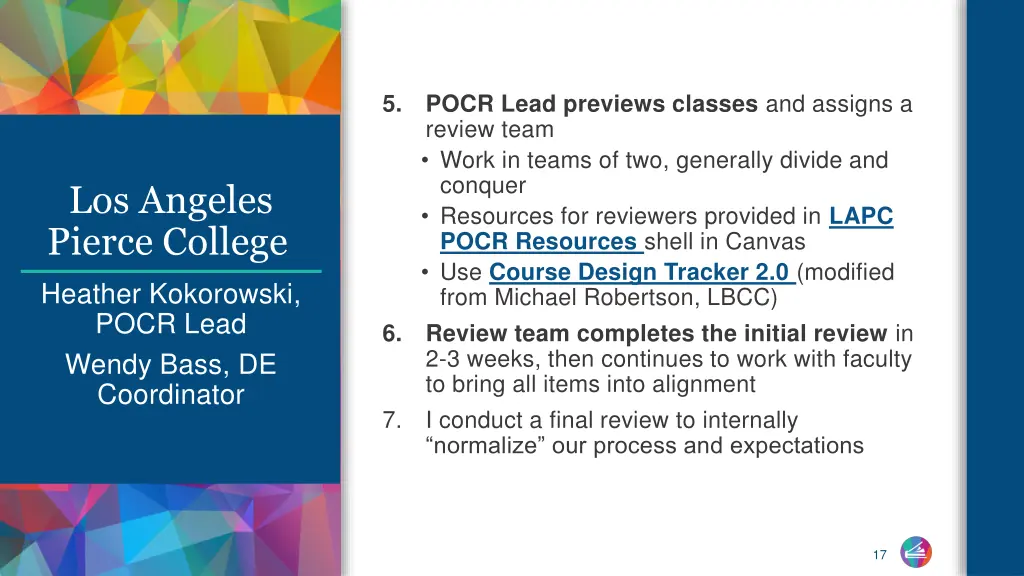 pocr lead previews classes and assigns a review