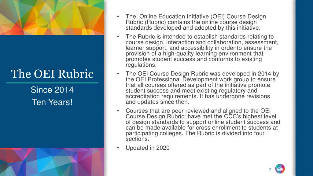 the online education initiative oei course design