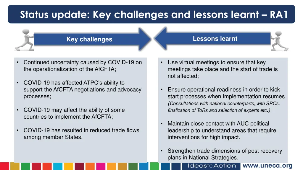 status update key challenges and lessons learnt