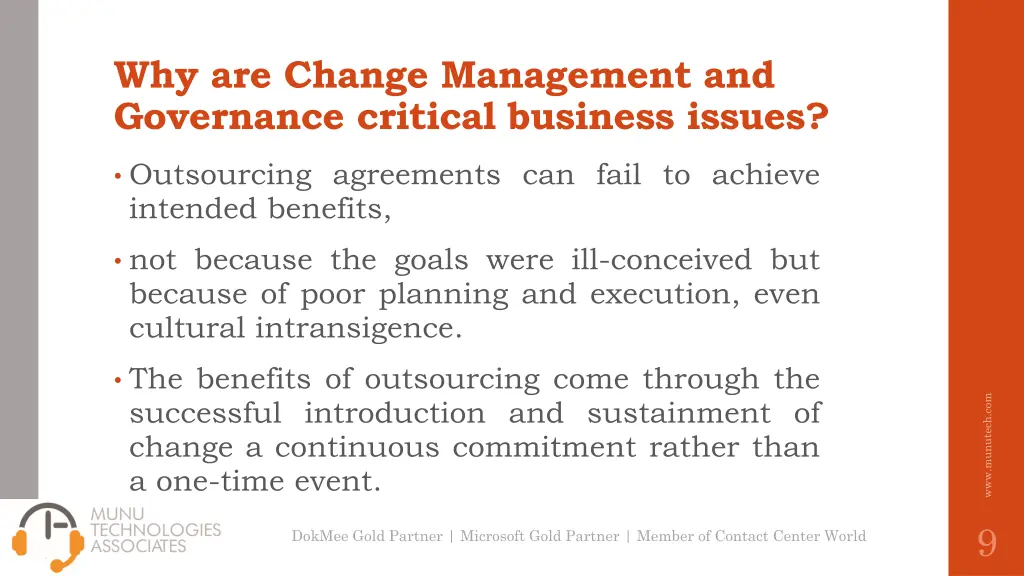 why are change management and governance critical
