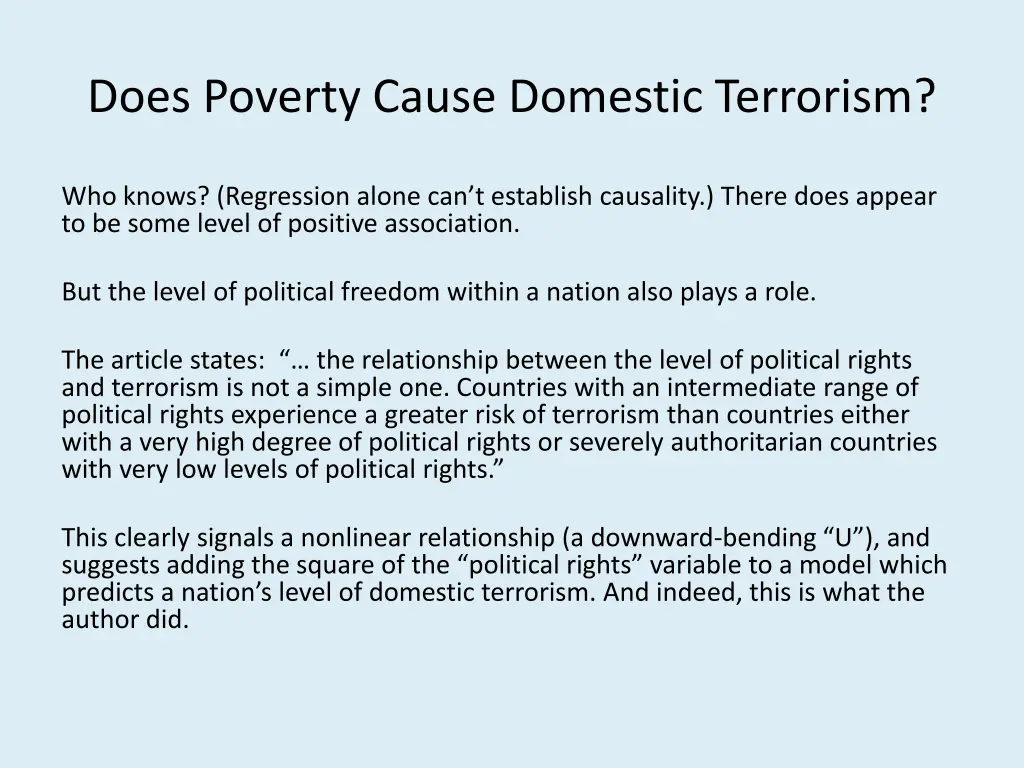 does poverty cause domestic terrorism