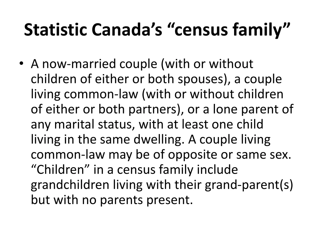 statistic canada s census family