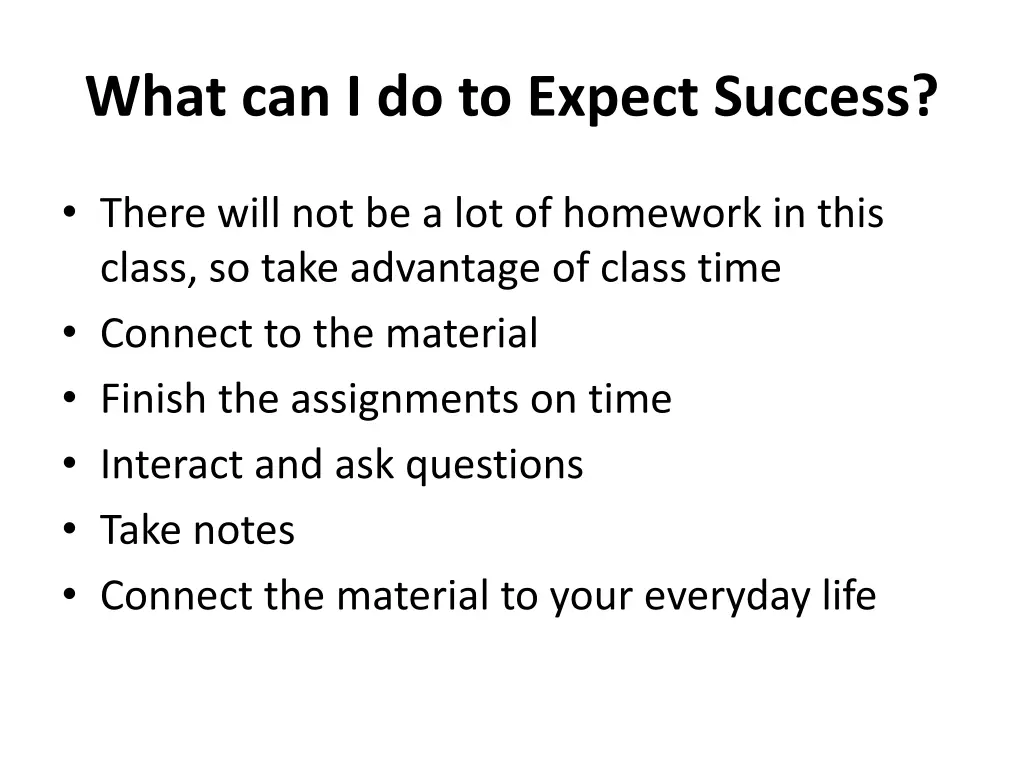 what can i do to expect success