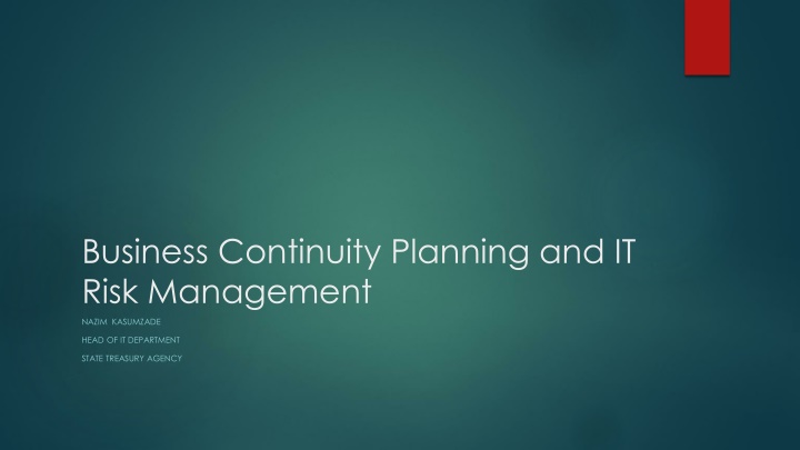 business continuity planning and it risk