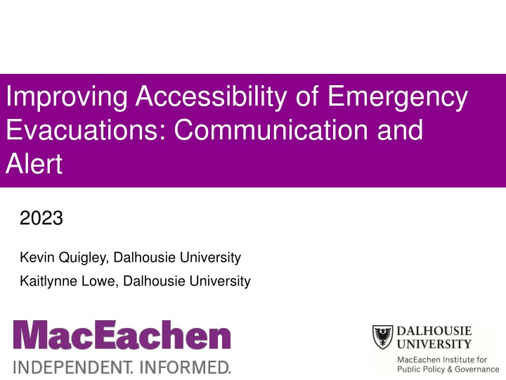 improving accessibility of emergency evacuations