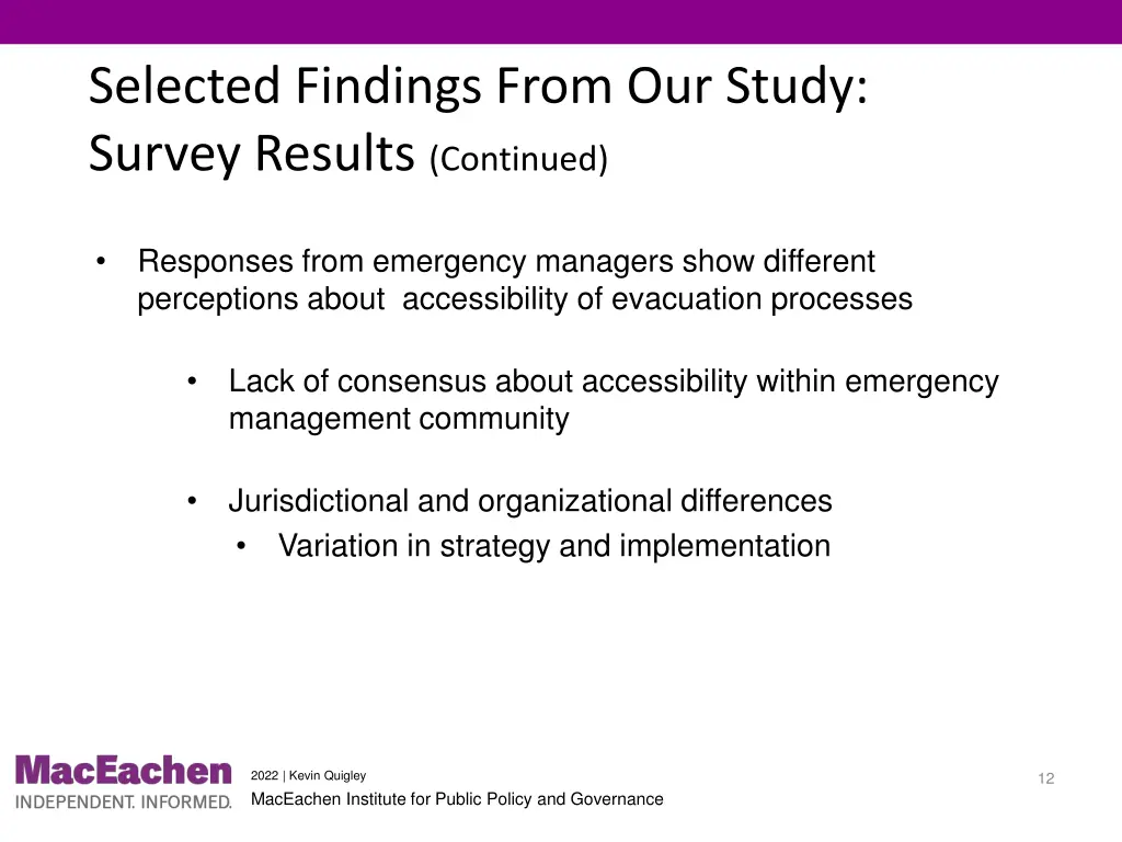 selected findings from our study survey results 2