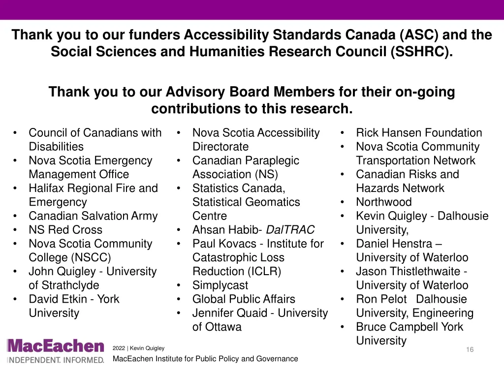 thank you to our funders accessibility standards