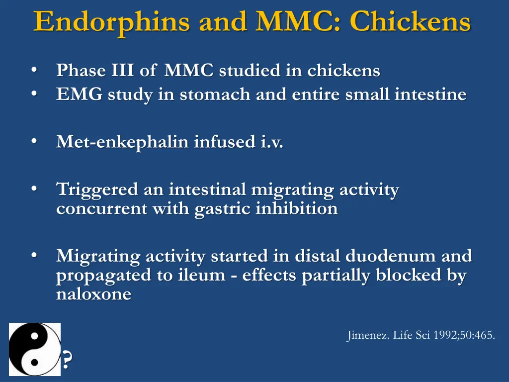 endorphins and mmc chickens