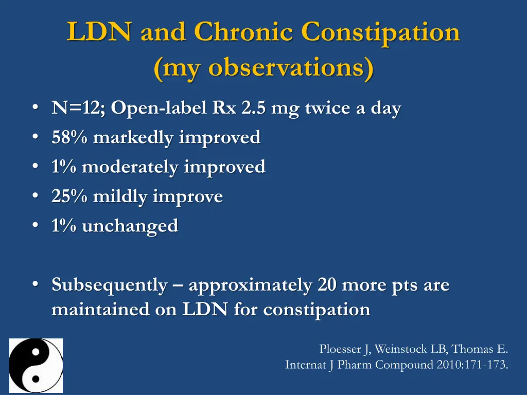 ldn and chronic constipation my observations