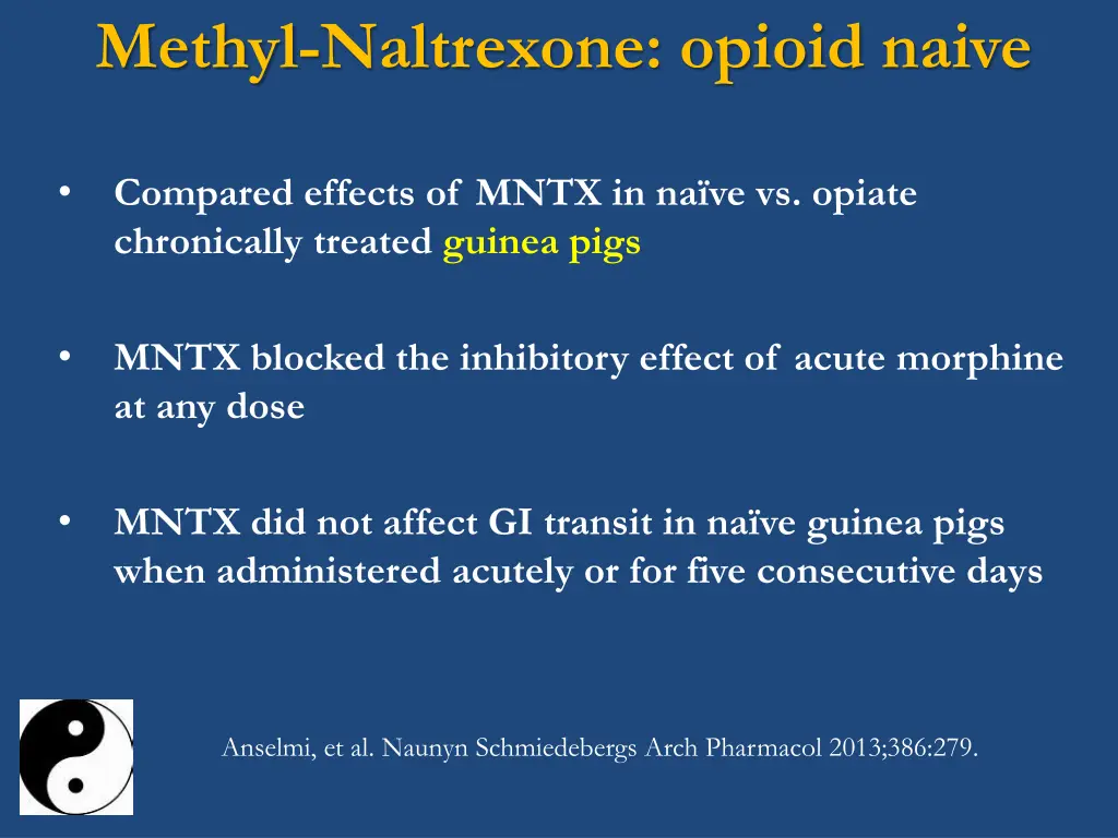 methyl naltrexone opioid naive