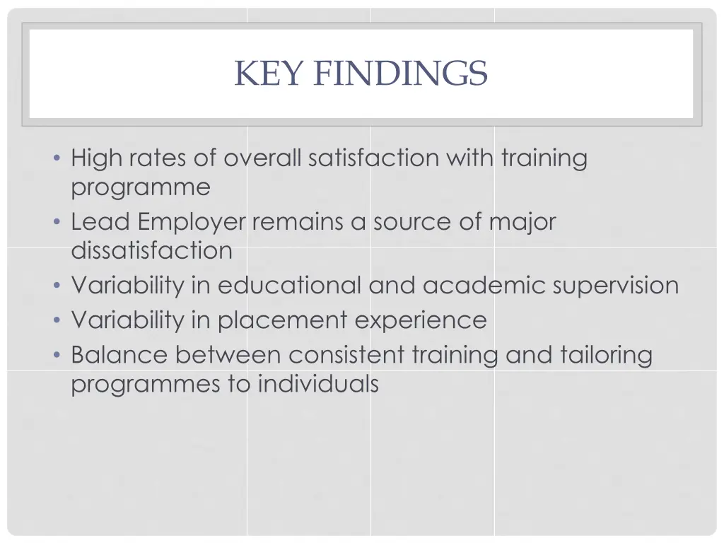 key findings