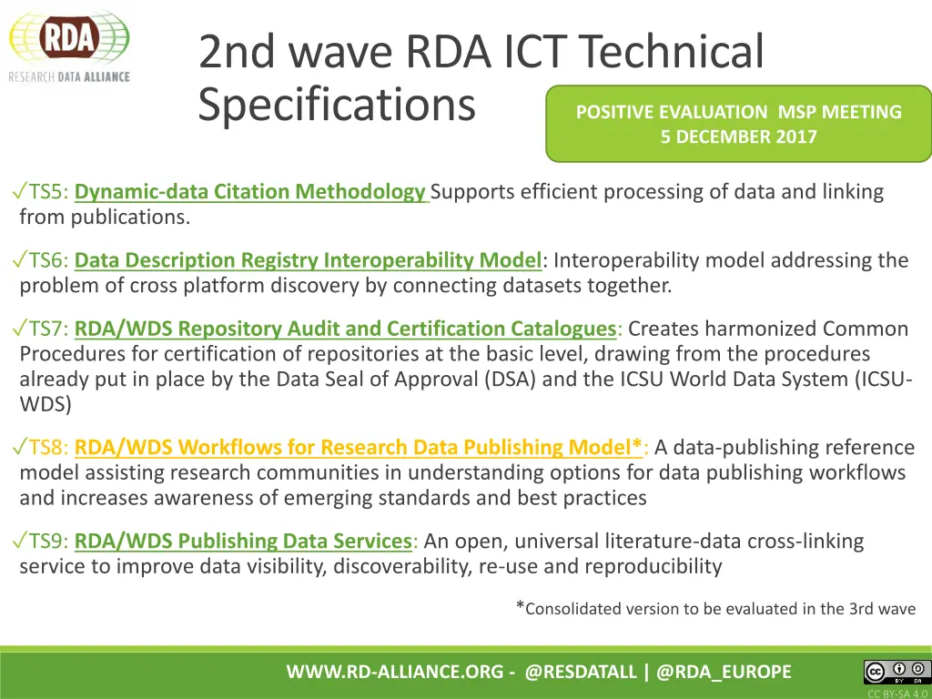 2nd wave rda ict technical specifications
