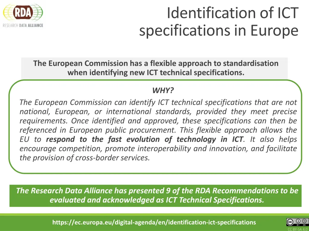 identification of ict specifications in europe