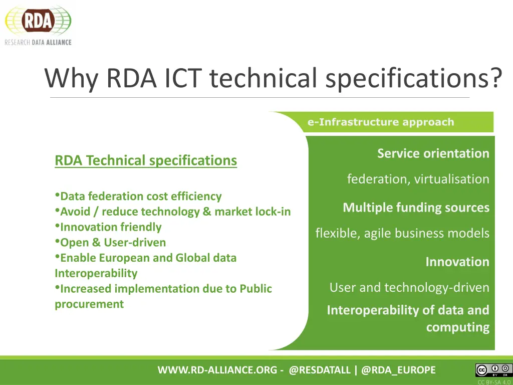 why rda ict technical specifications