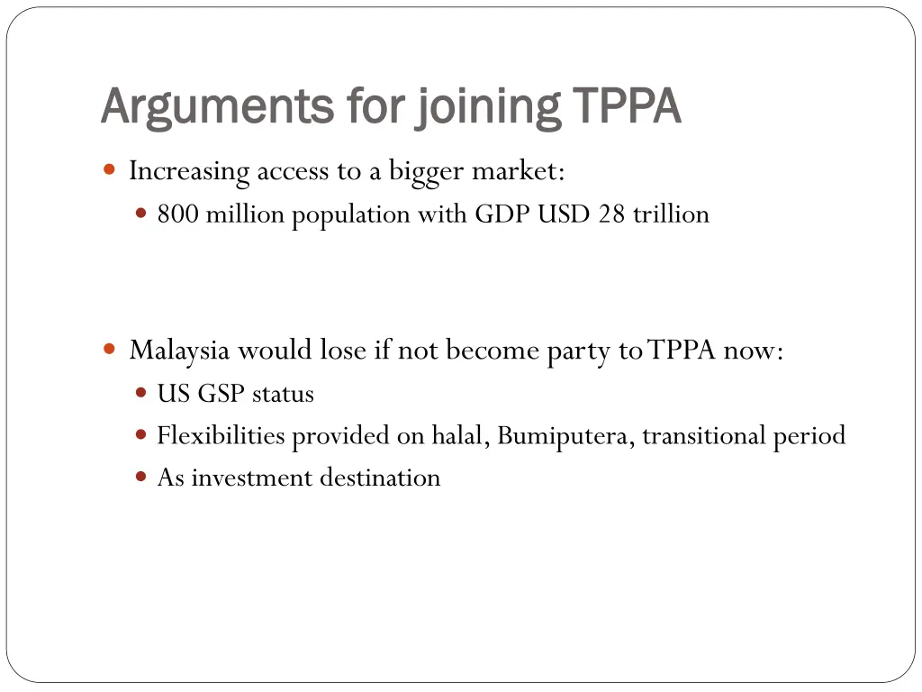 arguments for joining tppa arguments for joining