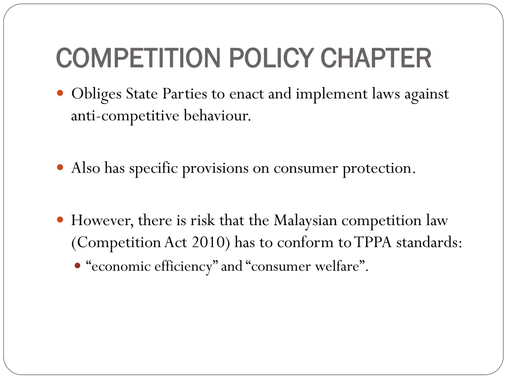 competition policy chapter competition policy