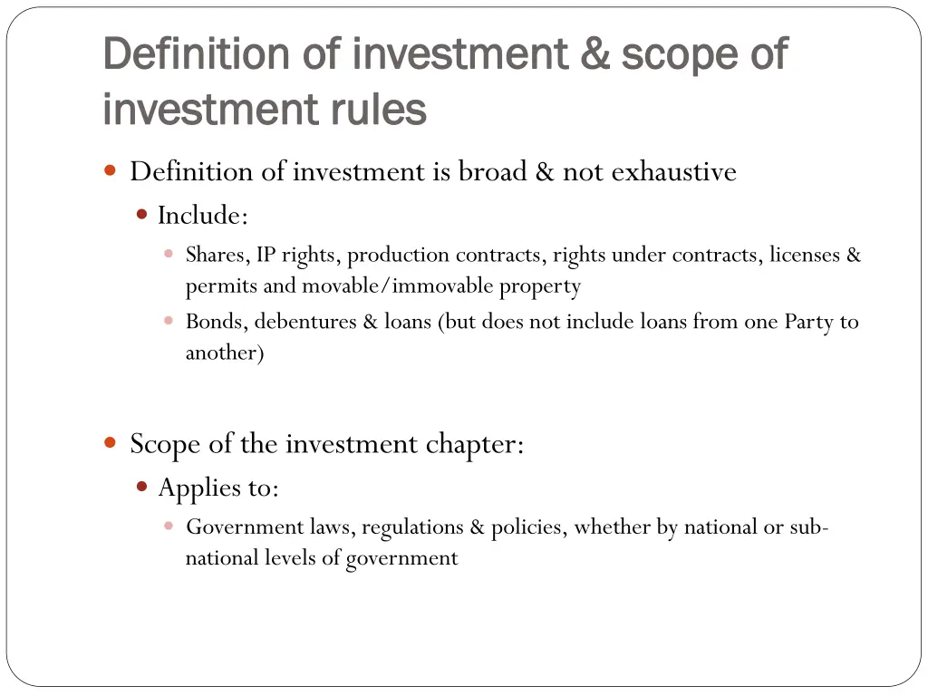 definition of investment scope of definition