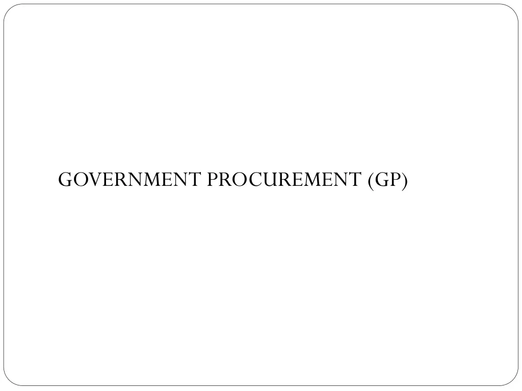 government procurement gp