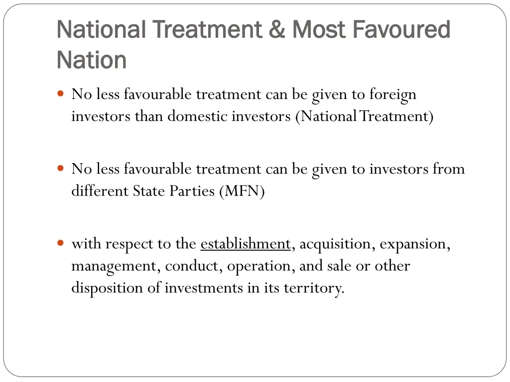national treatment most national treatment most