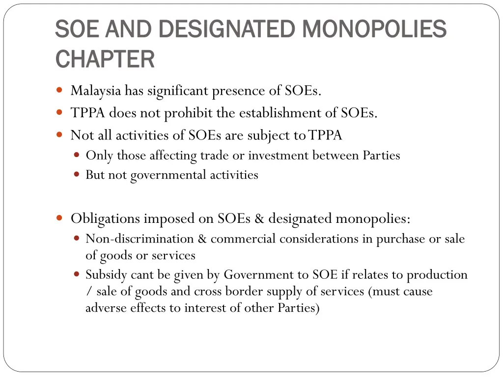 soe and designated monopolies soe and designated
