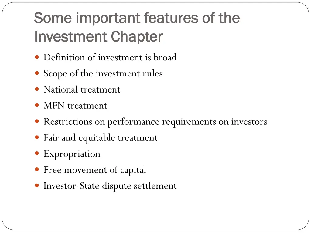 some important features of the some important