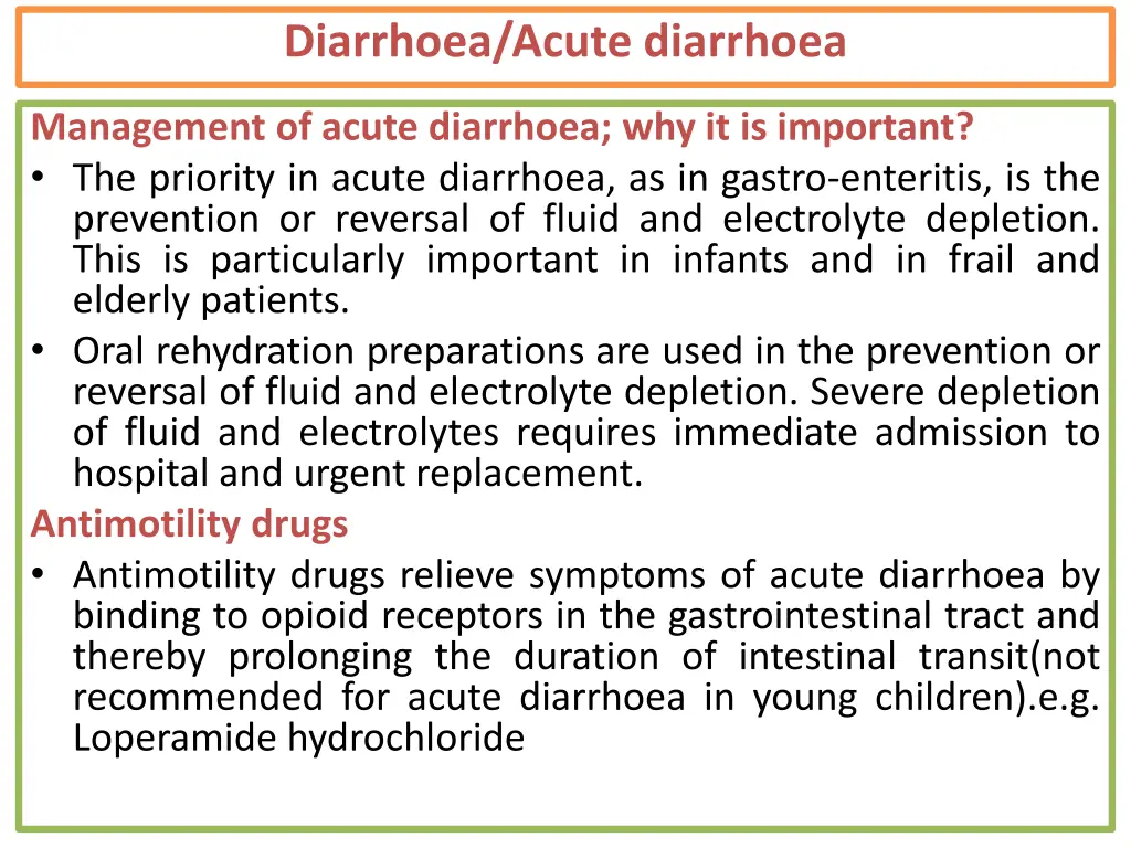 diarrhoea acute diarrhoea