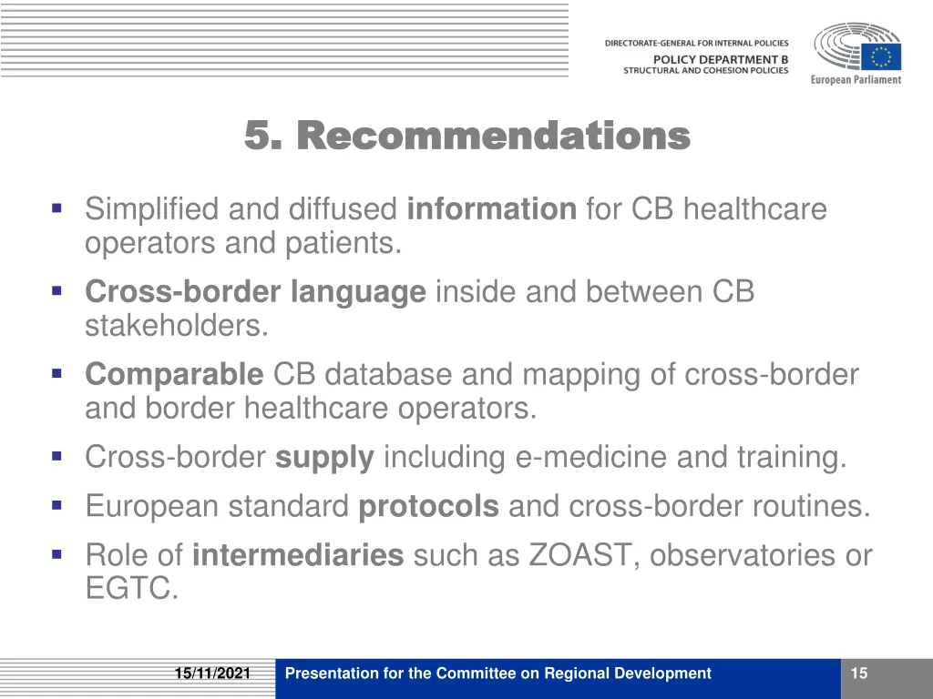 5 recommendations 5 recommendations