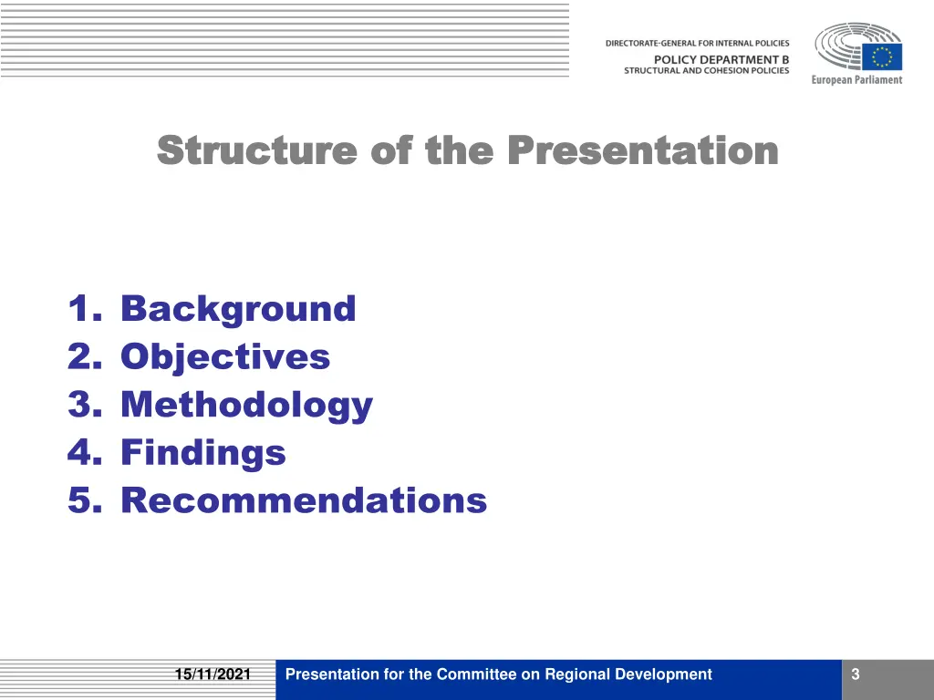 structure of the presentation structure