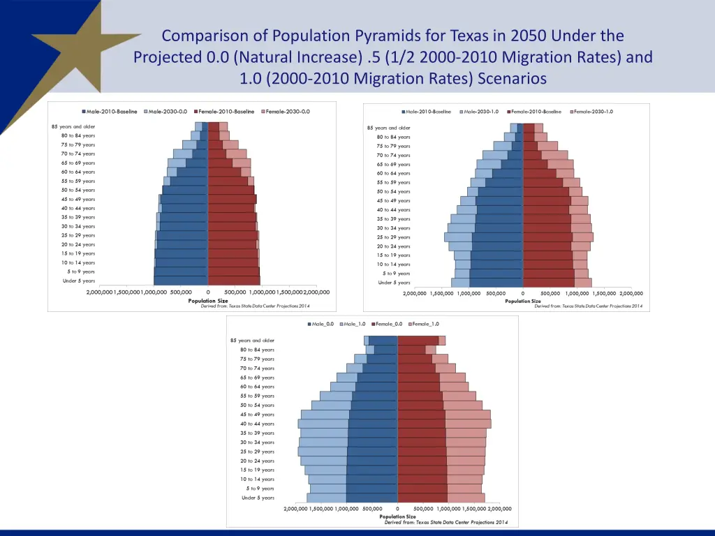 comparison of population pyramids for texas