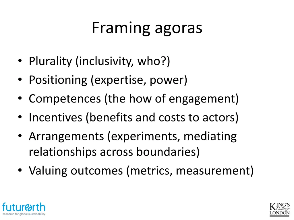 framing agoras