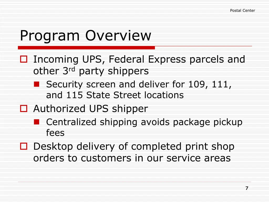 postal center 5