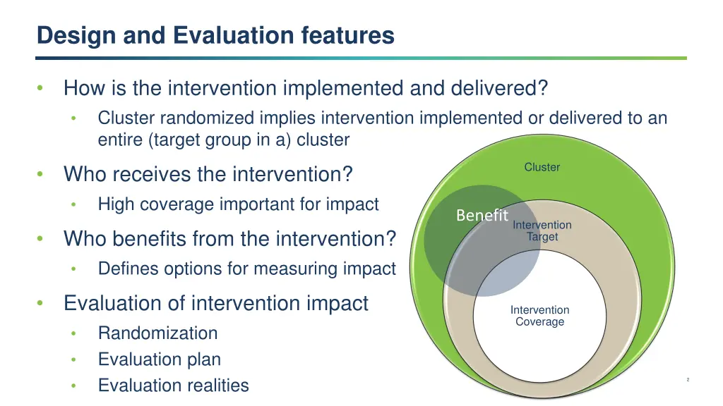 design and evaluation features