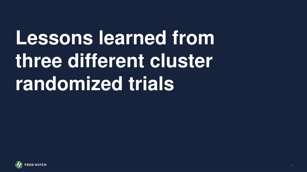lessons learned from three different cluster