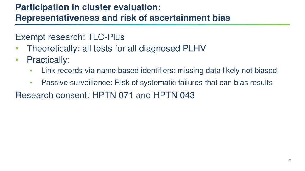 participation in cluster evaluation