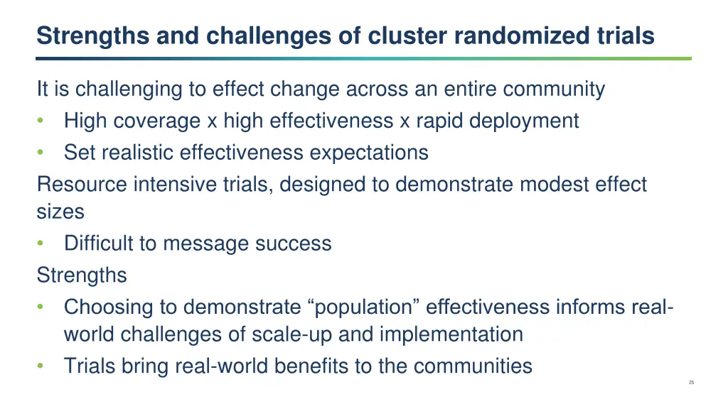 strengths and challenges of cluster randomized